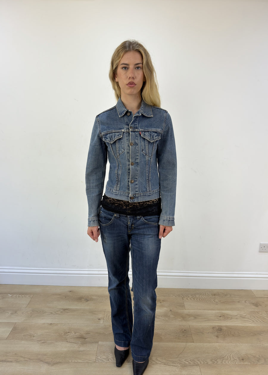 small blue Levi's denim jacket - full front