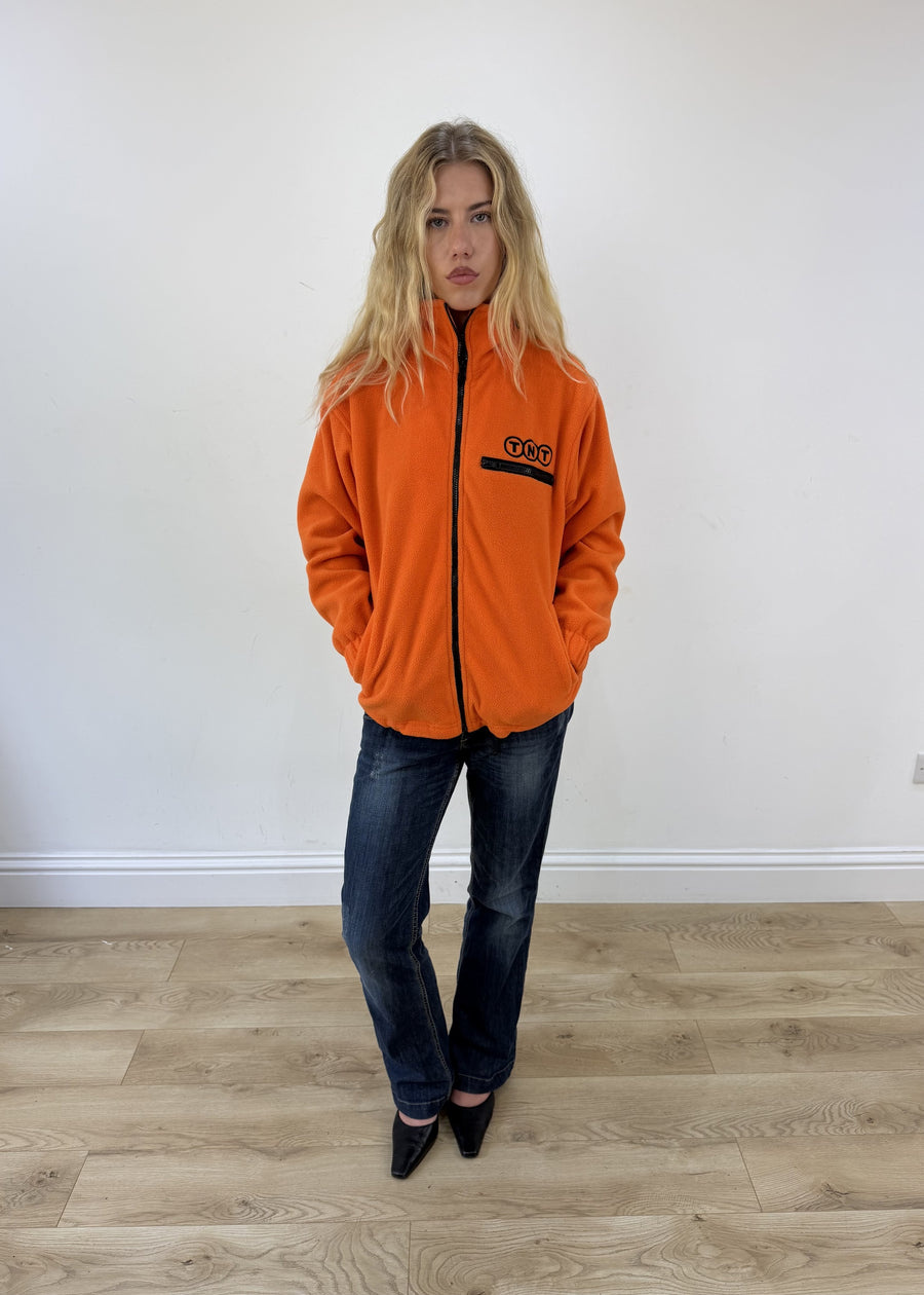 extra large orange TNT zip fleece - full front