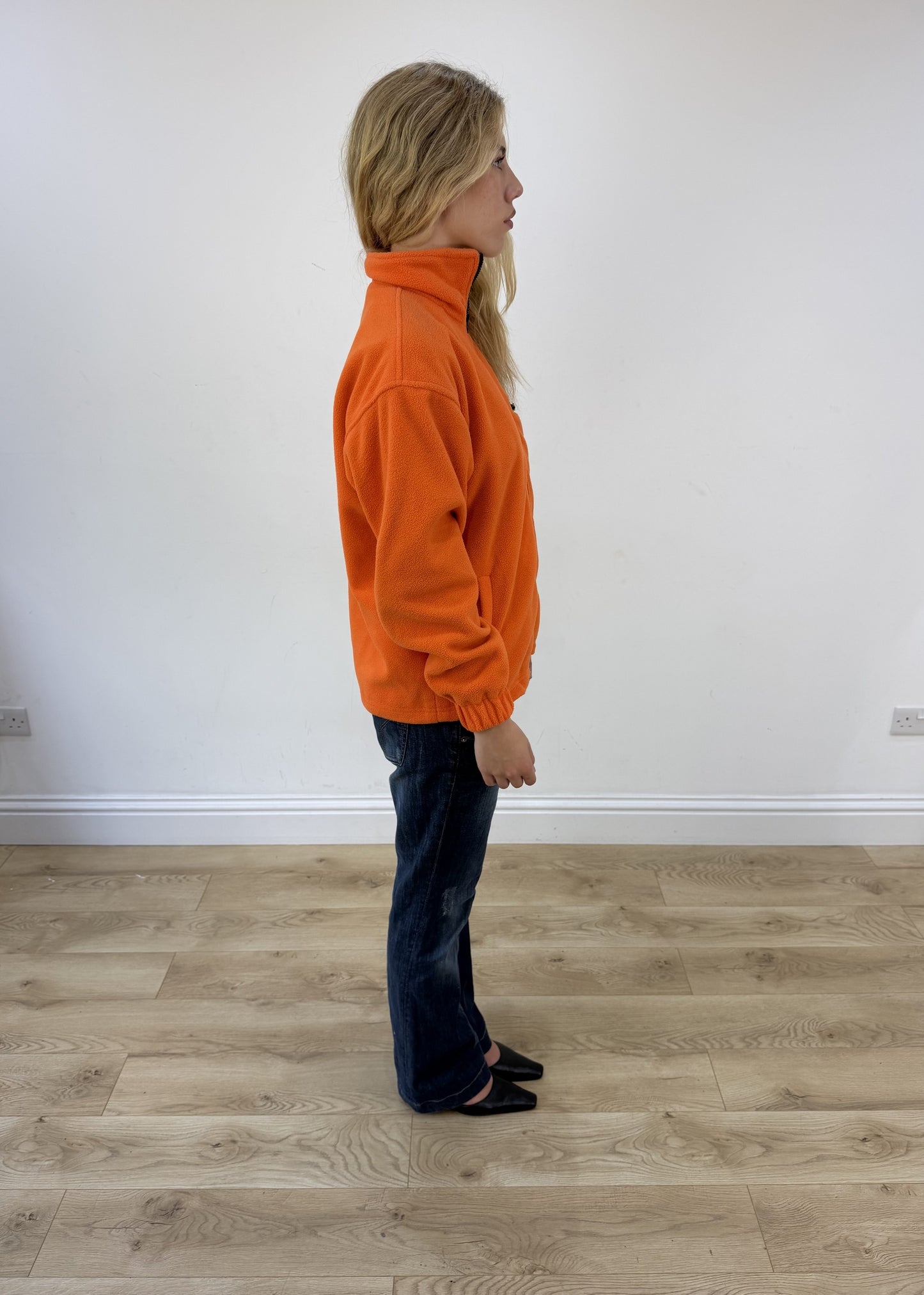 extra large orange TNT zip fleece - other side view