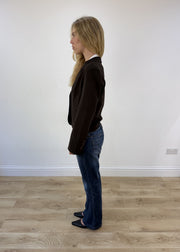 small dark brown blazer - side view