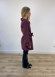 small purple tweed belted coat photo 6