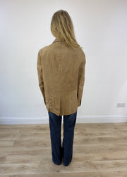 large beige Zara leather jacket photo 7