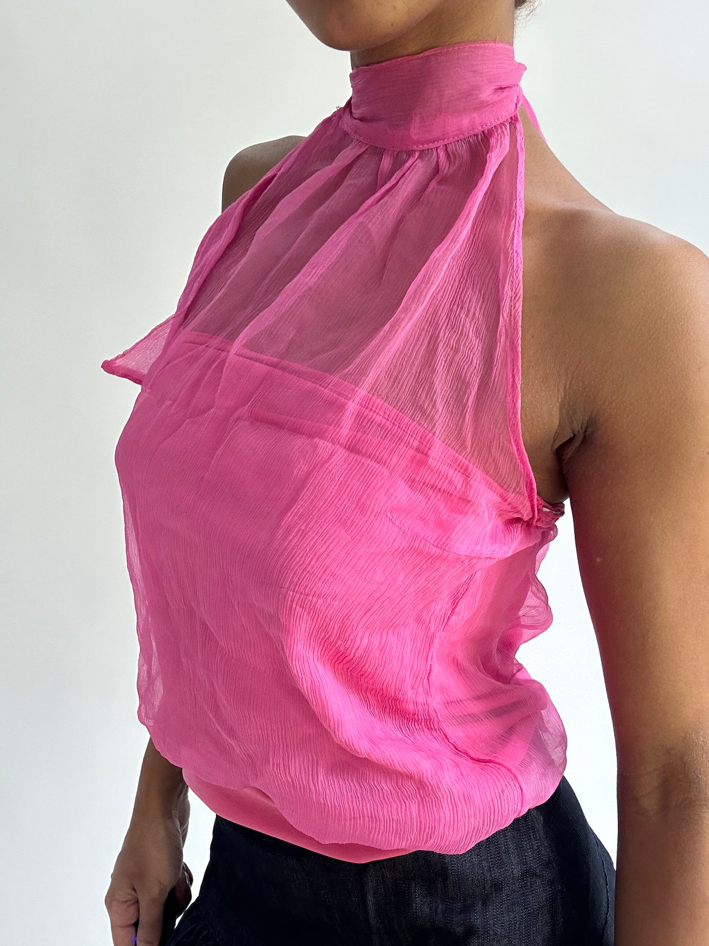 BEST PICKS | medium pink halterneck sheer top
