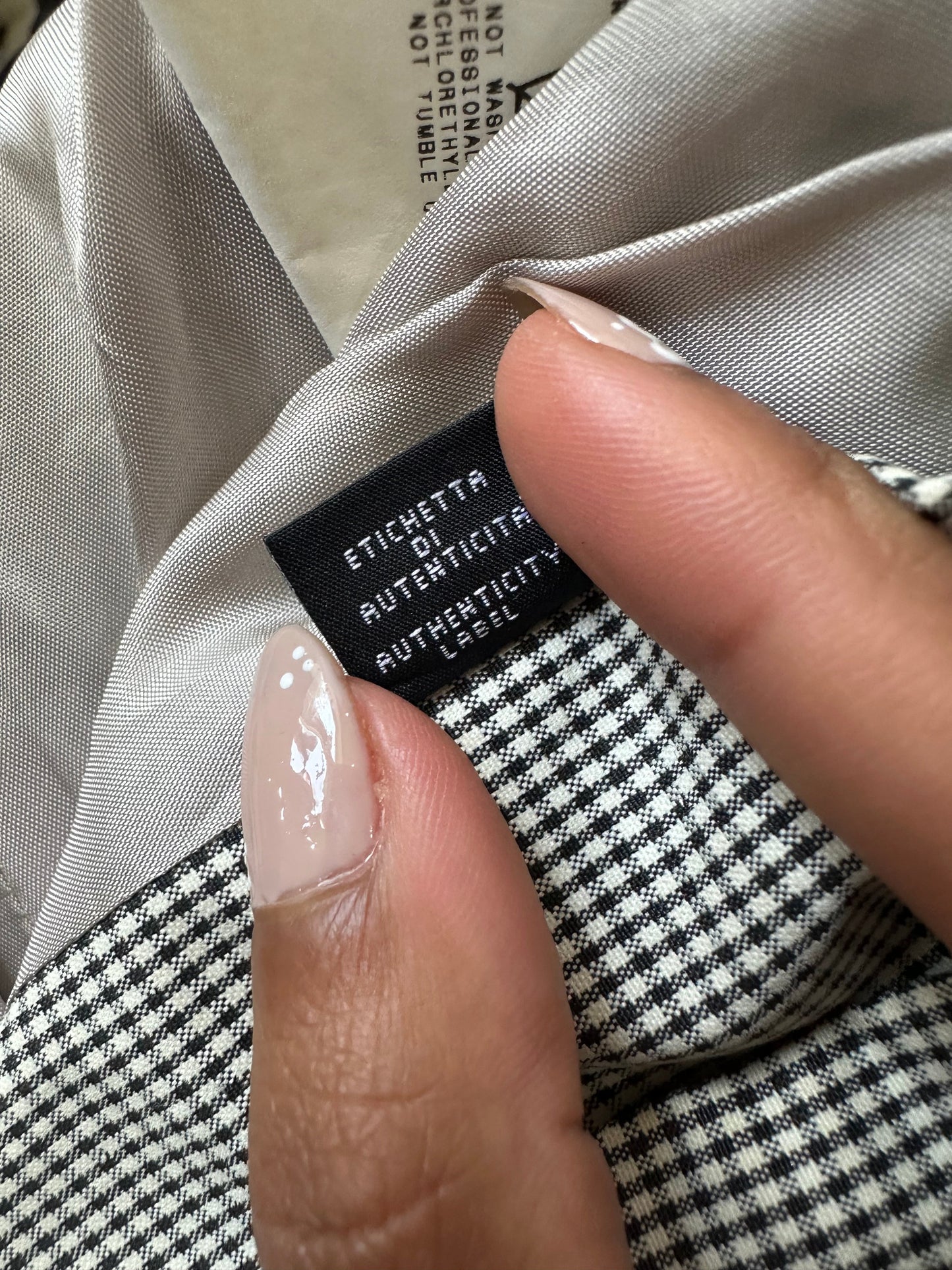 medium black and white versace gingham blazer