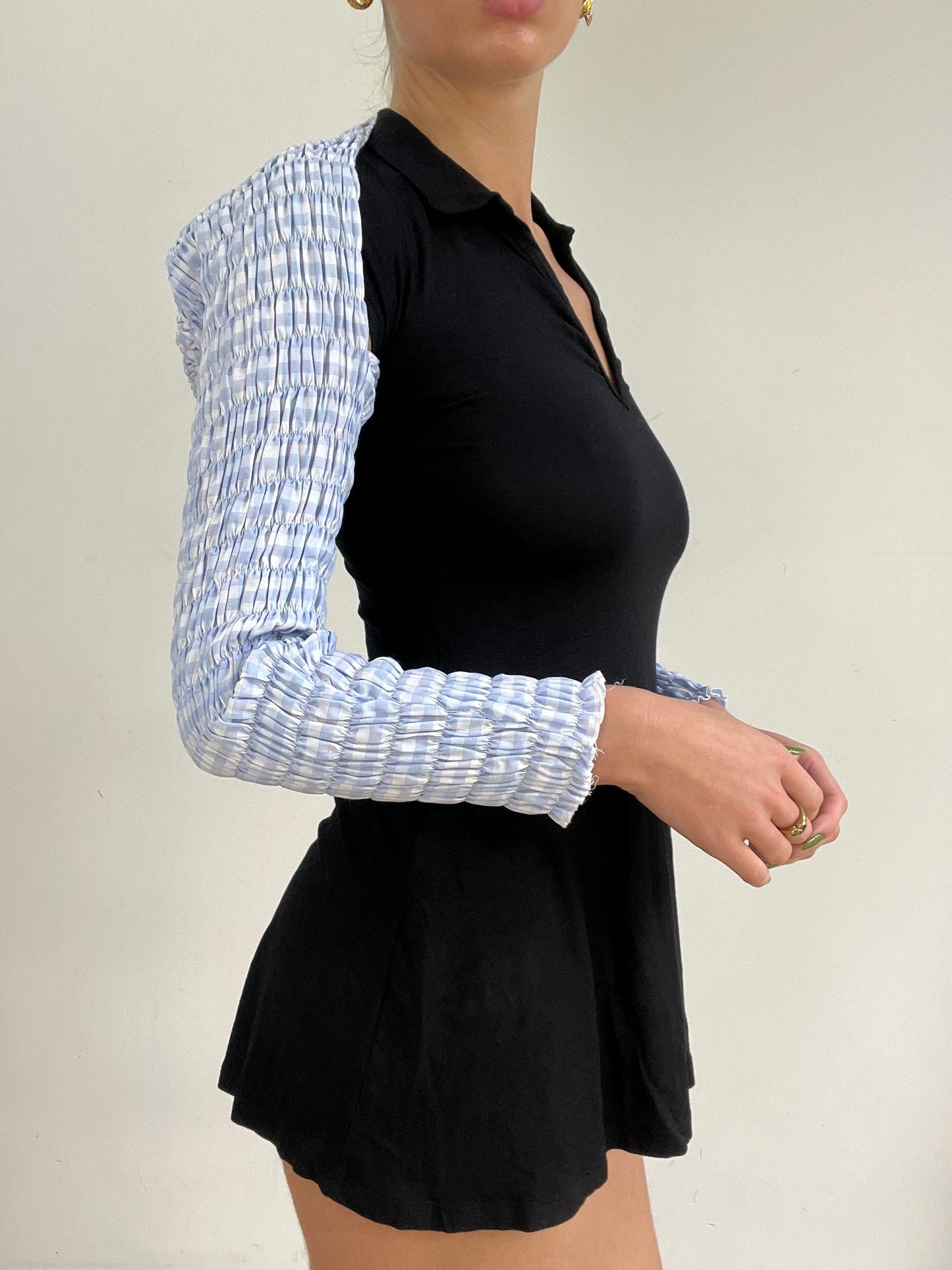 #335 SAMPLE SALE | small blue gingham bolero