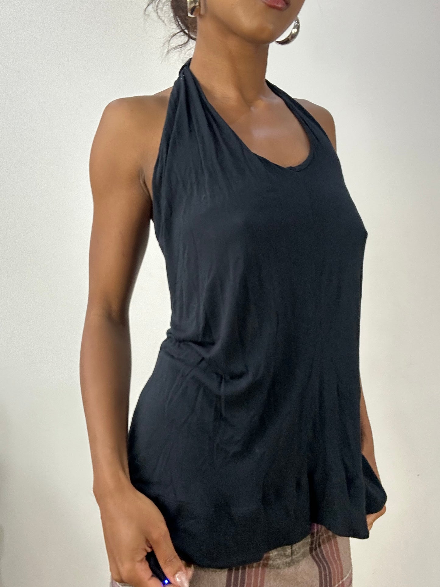 vintage edit: halloween | extra small black miss sixty draped halterneck top