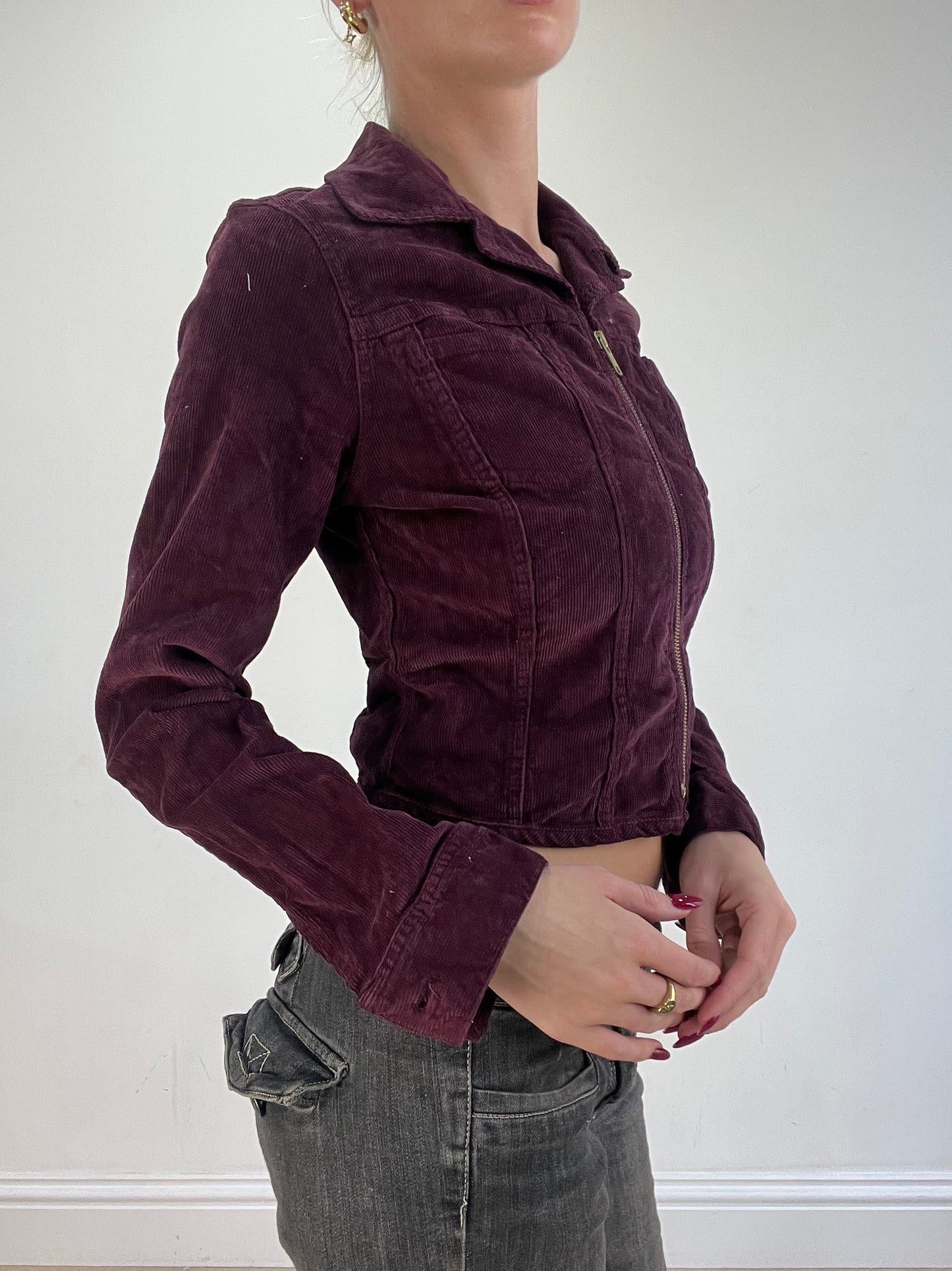 vintage edit sixteen | extra small purple corduroy cropped jacket