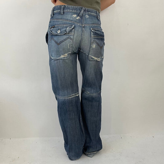 COTTAGECORE DROP | small blue oversized boyfriend jeans with exposed seams