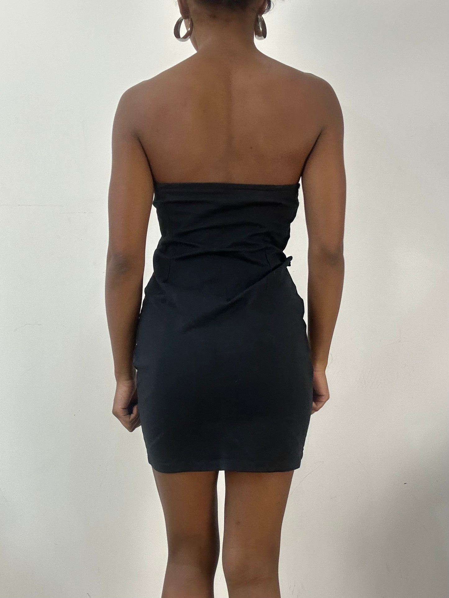 AUTUMN EDIT | extra small black sequin bandeau mini dress