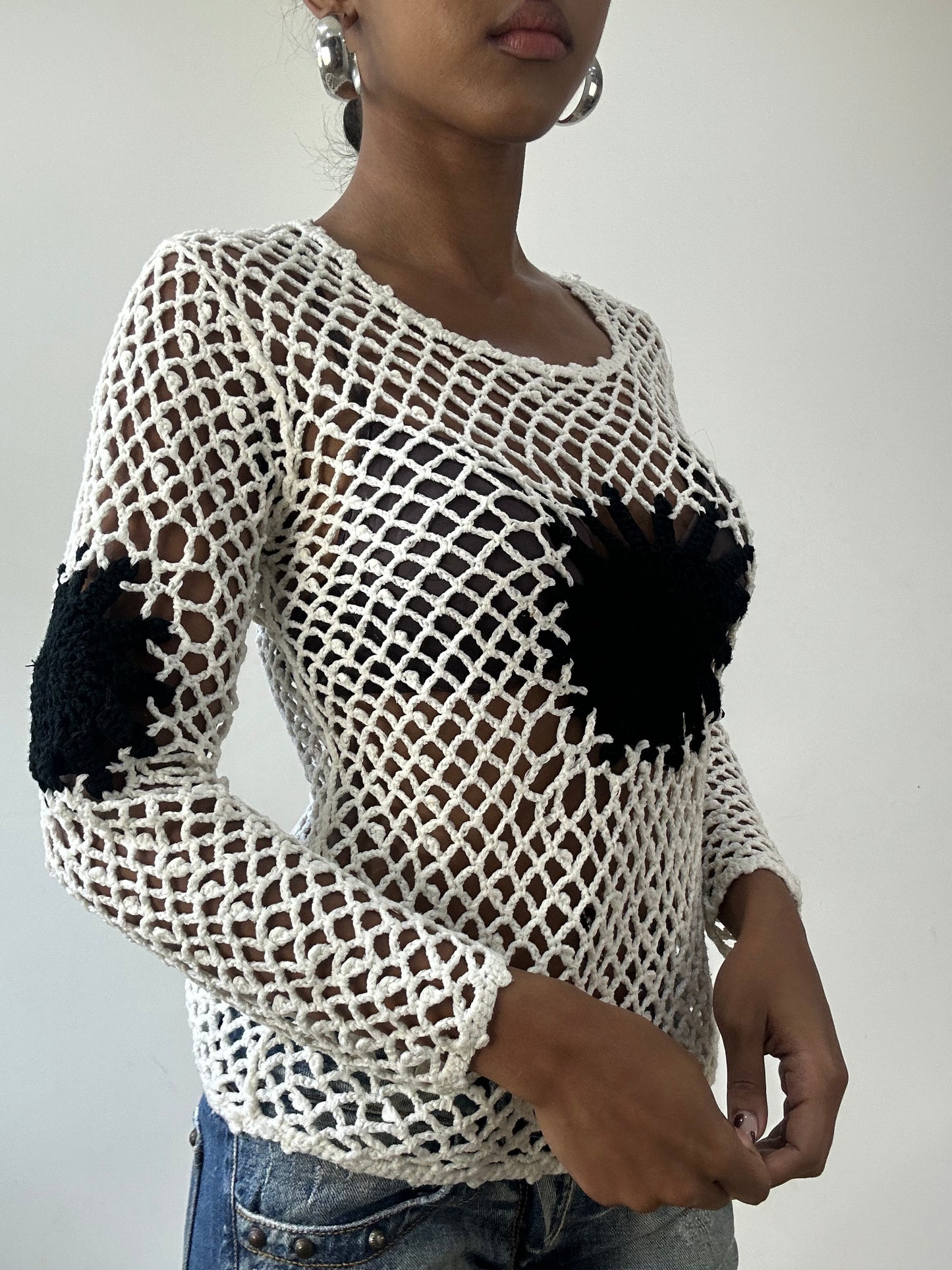 vintage edit thirty-one | small white crotchet long sleeve top