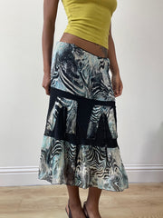 vintage edit twenty-five | Pequeno azul e preto zebra impressão midi disque