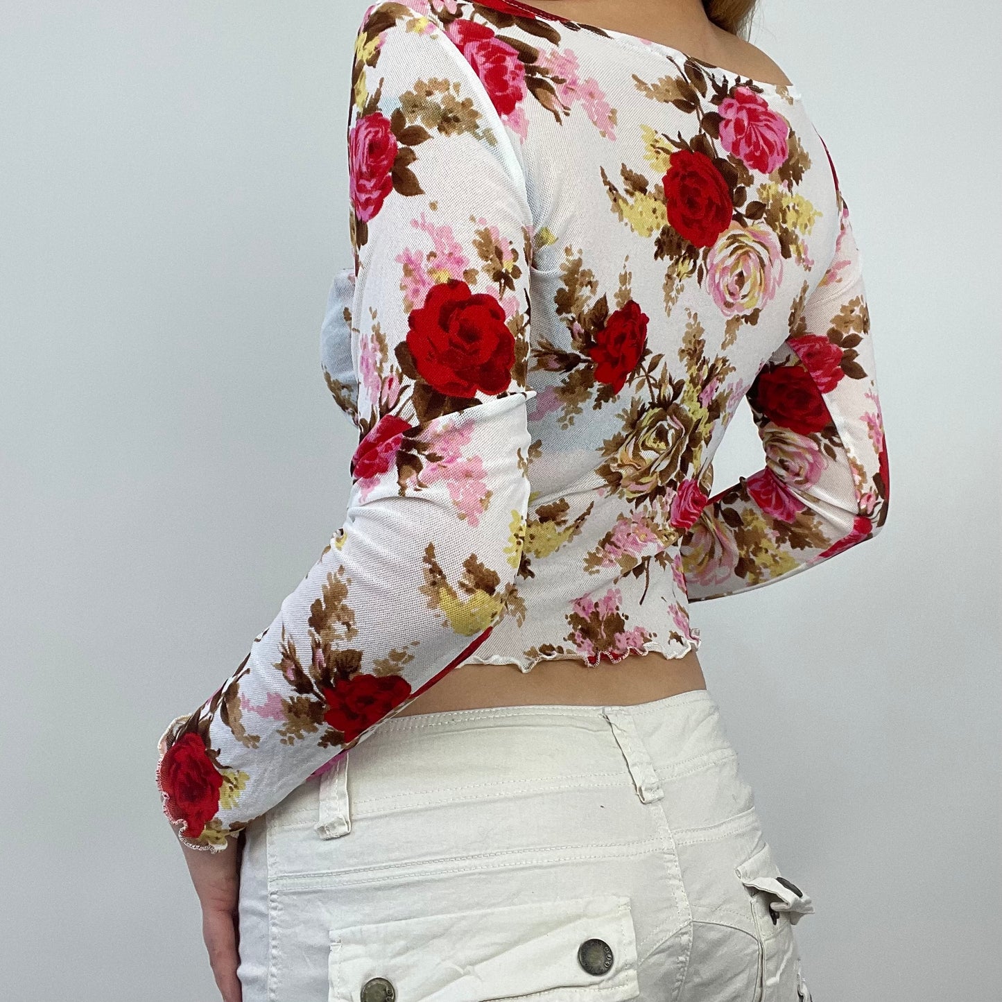 💻 ETHEREAL GIRL DROP | small white and pink floral mesh cardigan