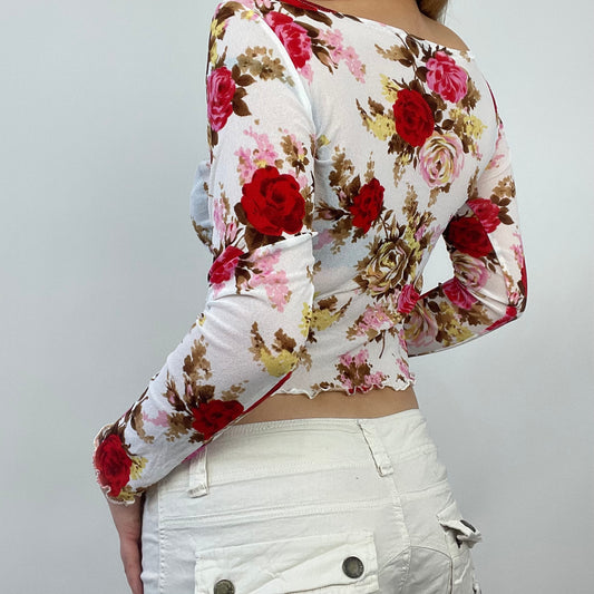 💻 ETHEREAL GIRL DROP | small white and pink floral mesh cardigan