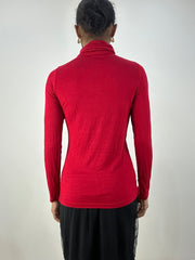 MOB WIFE DROP | small red high neck long sleeve top
