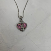 💚 summer edit | silver heart pendant necklace with diamanté “5”