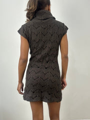 BEST PICKS | small brown knit mini dress with oversized turtleneck collar