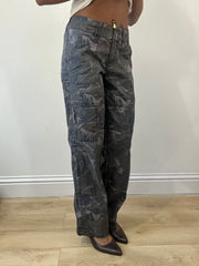 2016 edit | medium green and grey camo print trousers