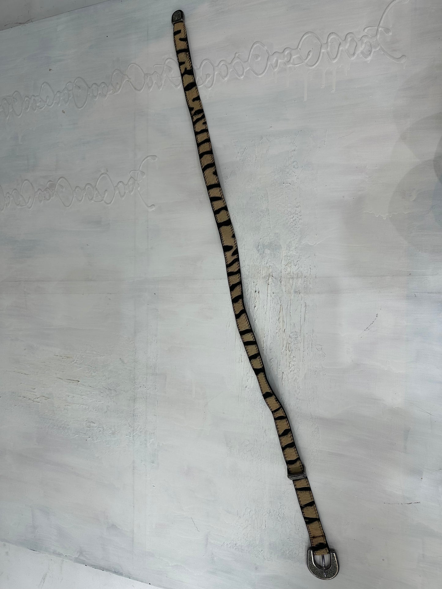 vintage edit: halloween | brown and black skinny belt with tiger print