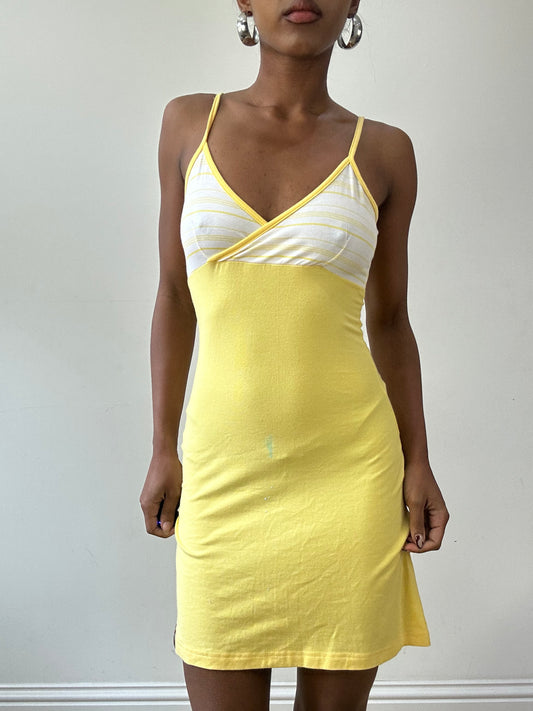 vintage edit thirty-one | small yellow and white mini dress