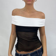 * vente d’échantillons | taille: M · couleur: noir + blanc · article: haut · détails: sans manches + mila