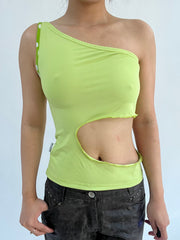 ‼️ | small green sleeveless polka dot detail top