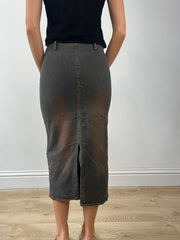 GIRLBAND DROP | extra small brown and black denim maxi skirt