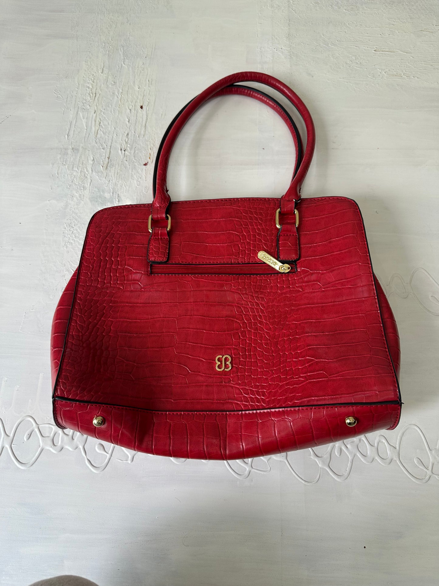 vintage edit twenty-seven | red faux crocodile print shoulder bag