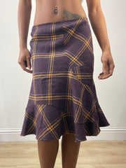 vintage edit: fashion week | small purple plaid fluted midi skirt