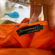 💻CARRIE BRADSHAW DROP | small orange ruffle skirt with abstract pattern all over