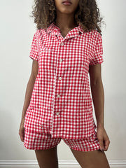 vintage edit: valentine’s day | Pequeno vermelho e branco gingham set