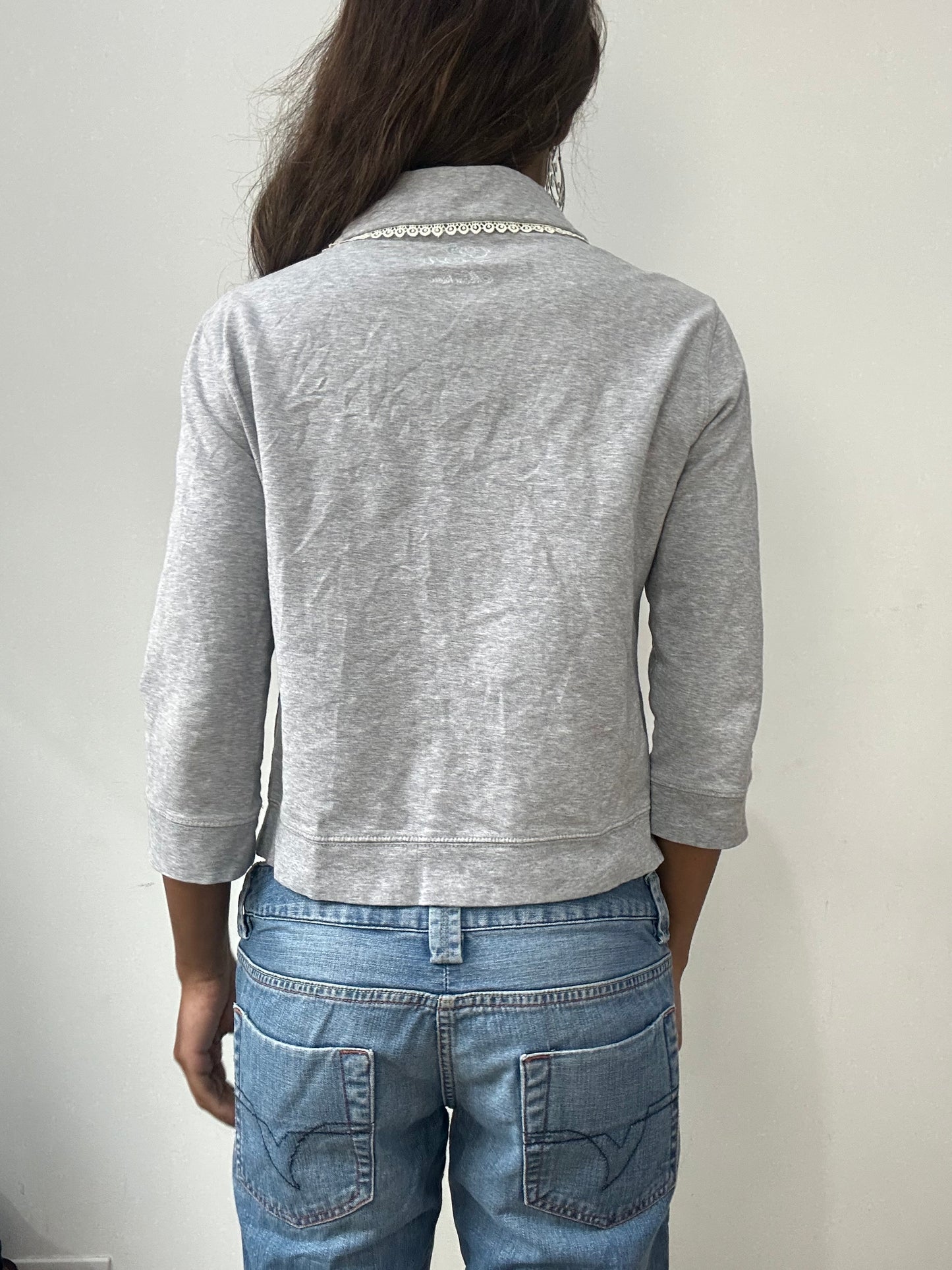 vintage edit: fashion week | small grey moschino cardigan top