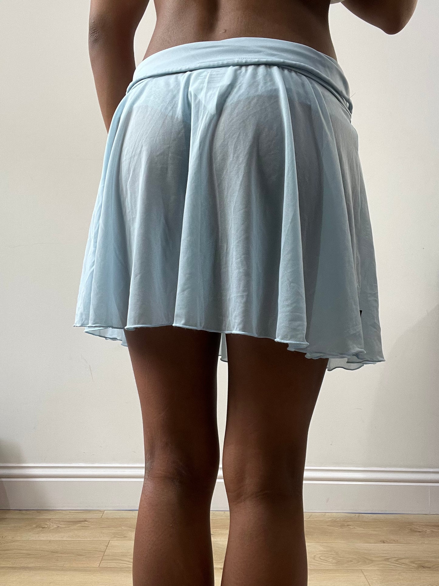 spring edit | small blue sheer flowy mini skirt
