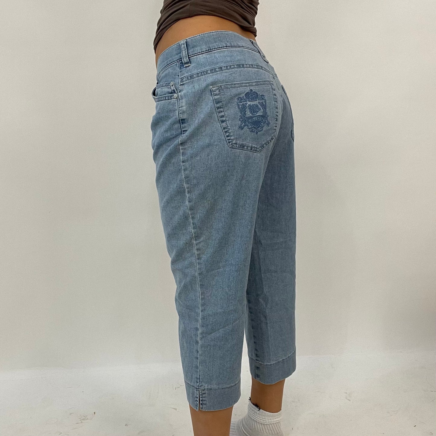 BLOKECORE DROP | blue capri jeans - small (40)