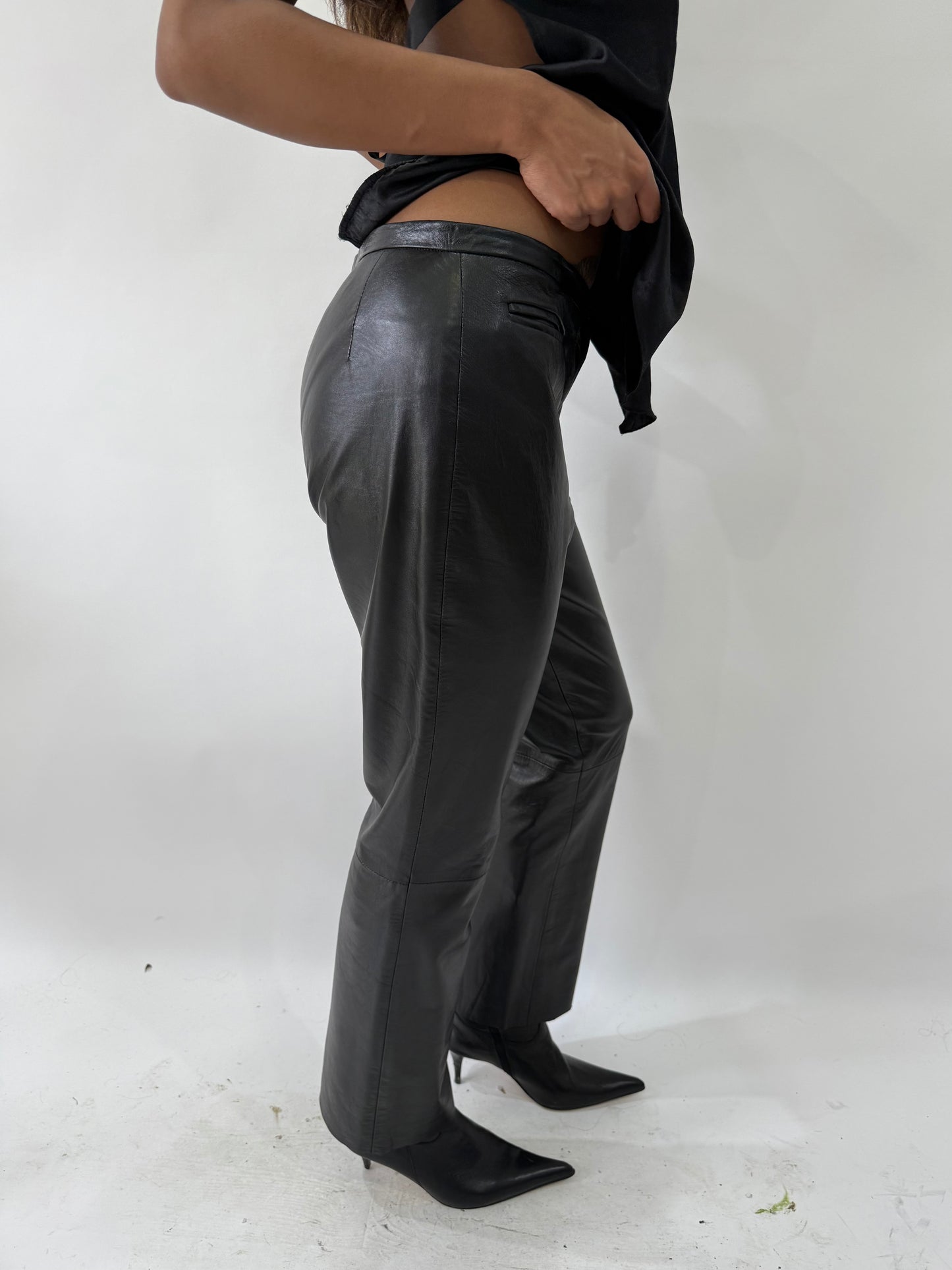 western edit | small/medium black kookai leather trousers