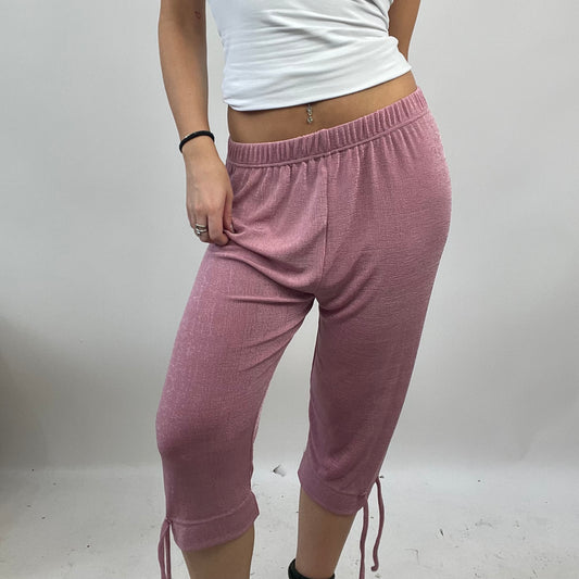 PARIS HILTON DROP | small pink cropped joggers with tie bottoms