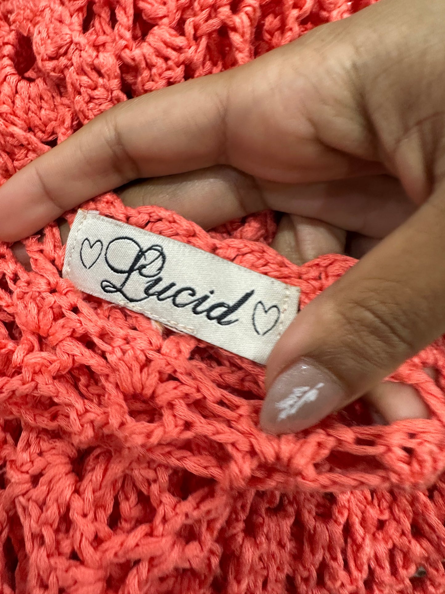 BEST PICKS | medium coral pink crotchet long sleeve top