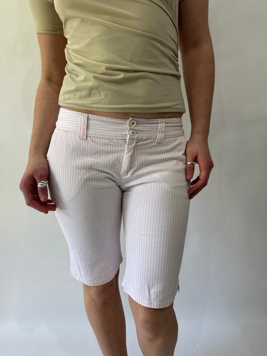 devil wears prada | small pink pinstripe cropped fitted trousers