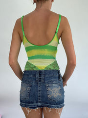 BRITISH SUMMER GIRL DROP | small green and yellow mesh bodysuit