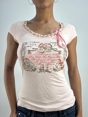 vintage edit thirty-six | small pink morgan de toi short sleeve top