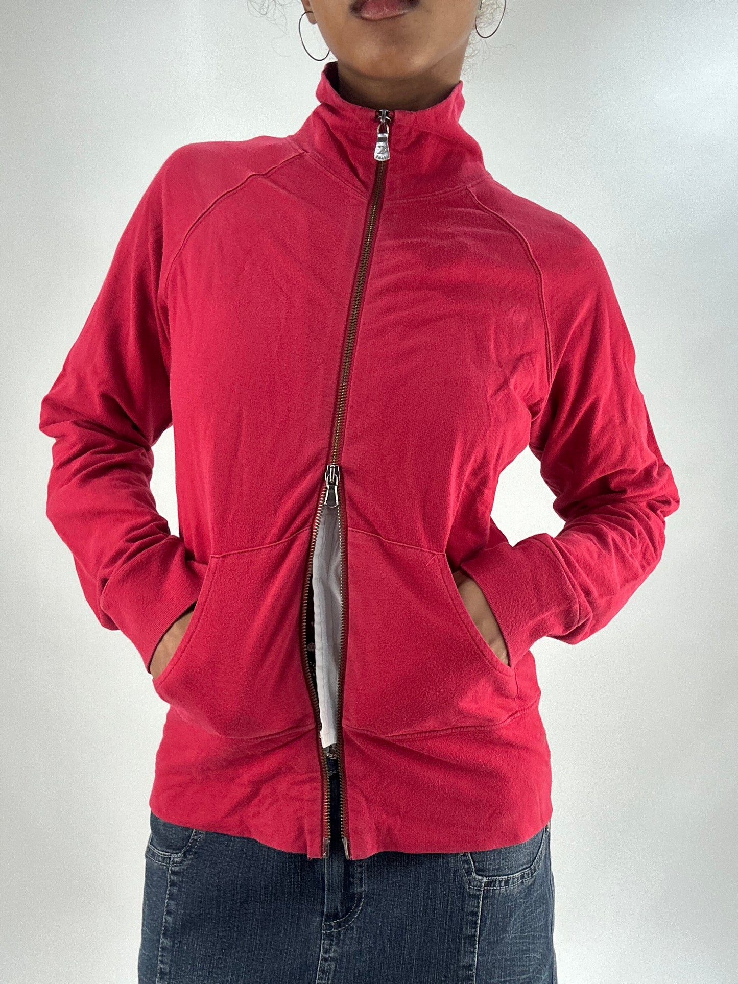 vintage edit thirty-five | medium red calvin klein dual zip hoodie