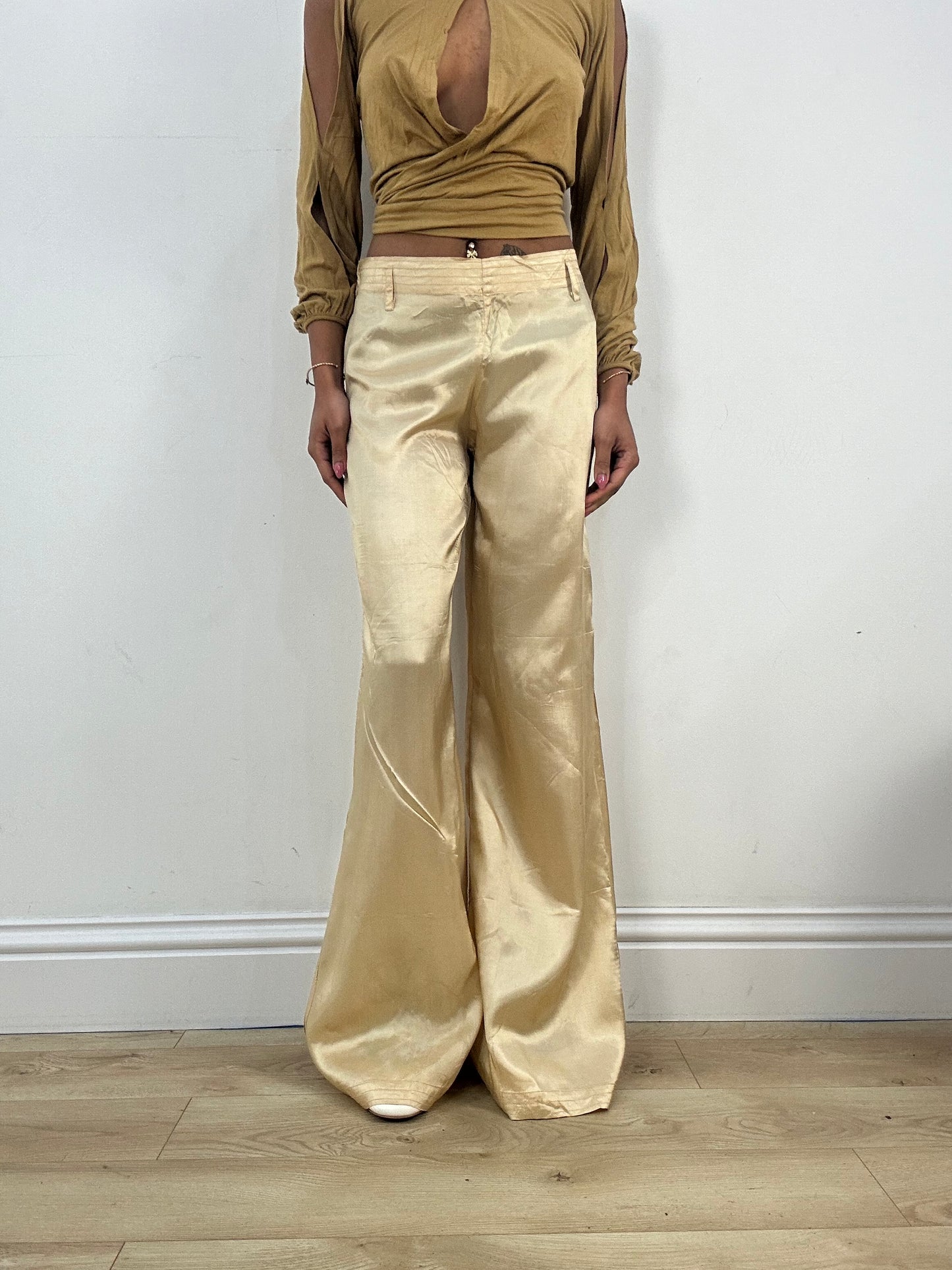 ‼️💻 #11 bronze satin wide leg trousers