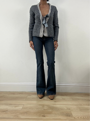 HIPPY CHIC DROP | taille: M · couleur: gris · matière: maille · article: gilet · détails: lien devant