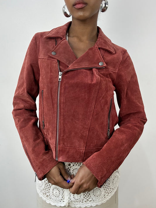 vintage edit: indie sleaze | small pink cropped leather jacket