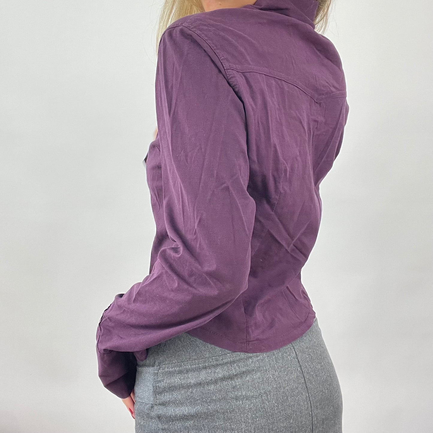 90s MINIMALISM DROP | small purple zip up bengaline jacket