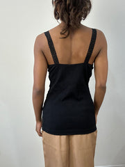 romantic grunge edit | medium black fitted tank top