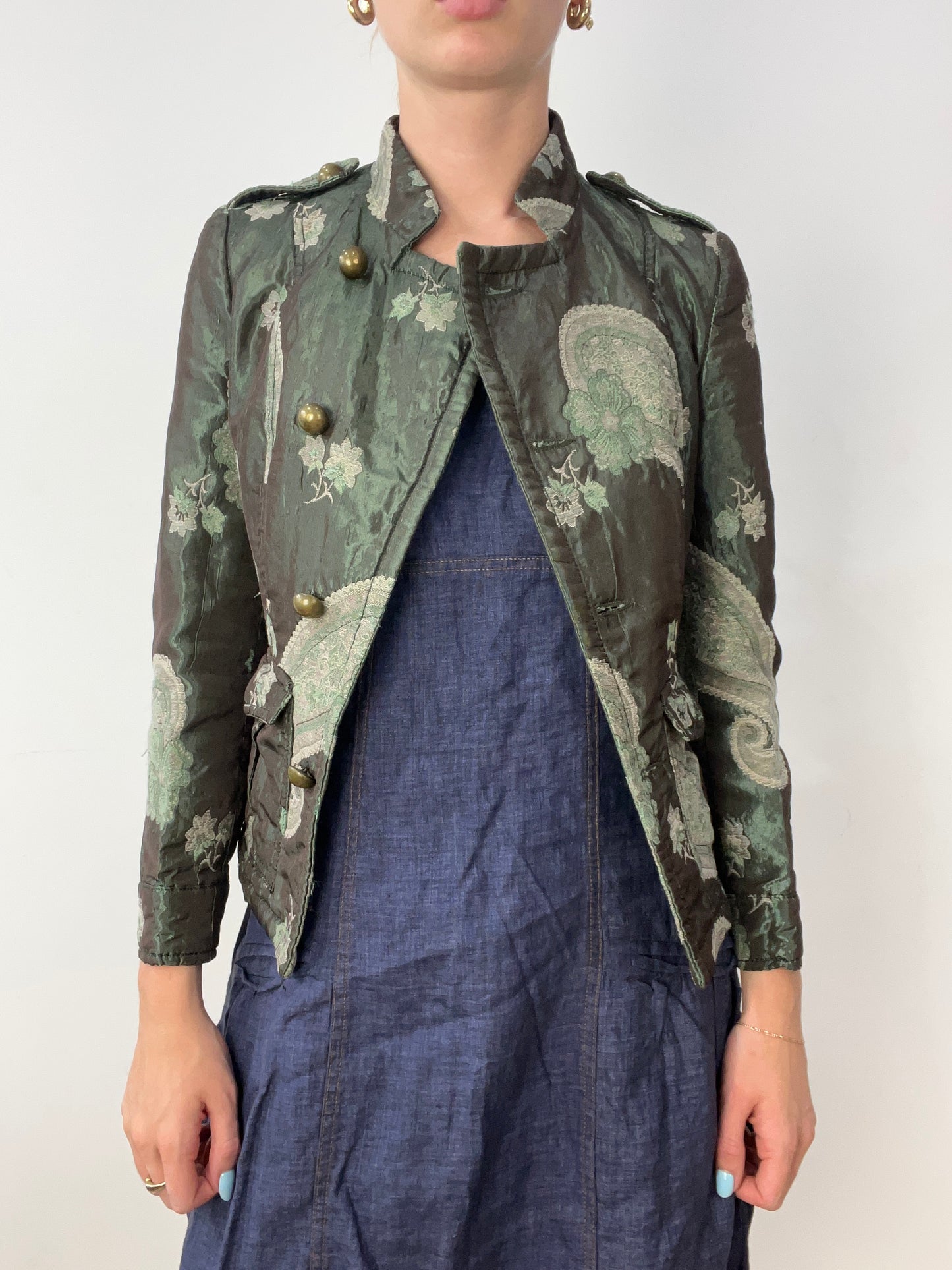 vintage edit thirty | extra small green pea style coat