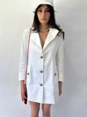 devil wears prada | Pequeno botão branco para cima blazer estilo jacket