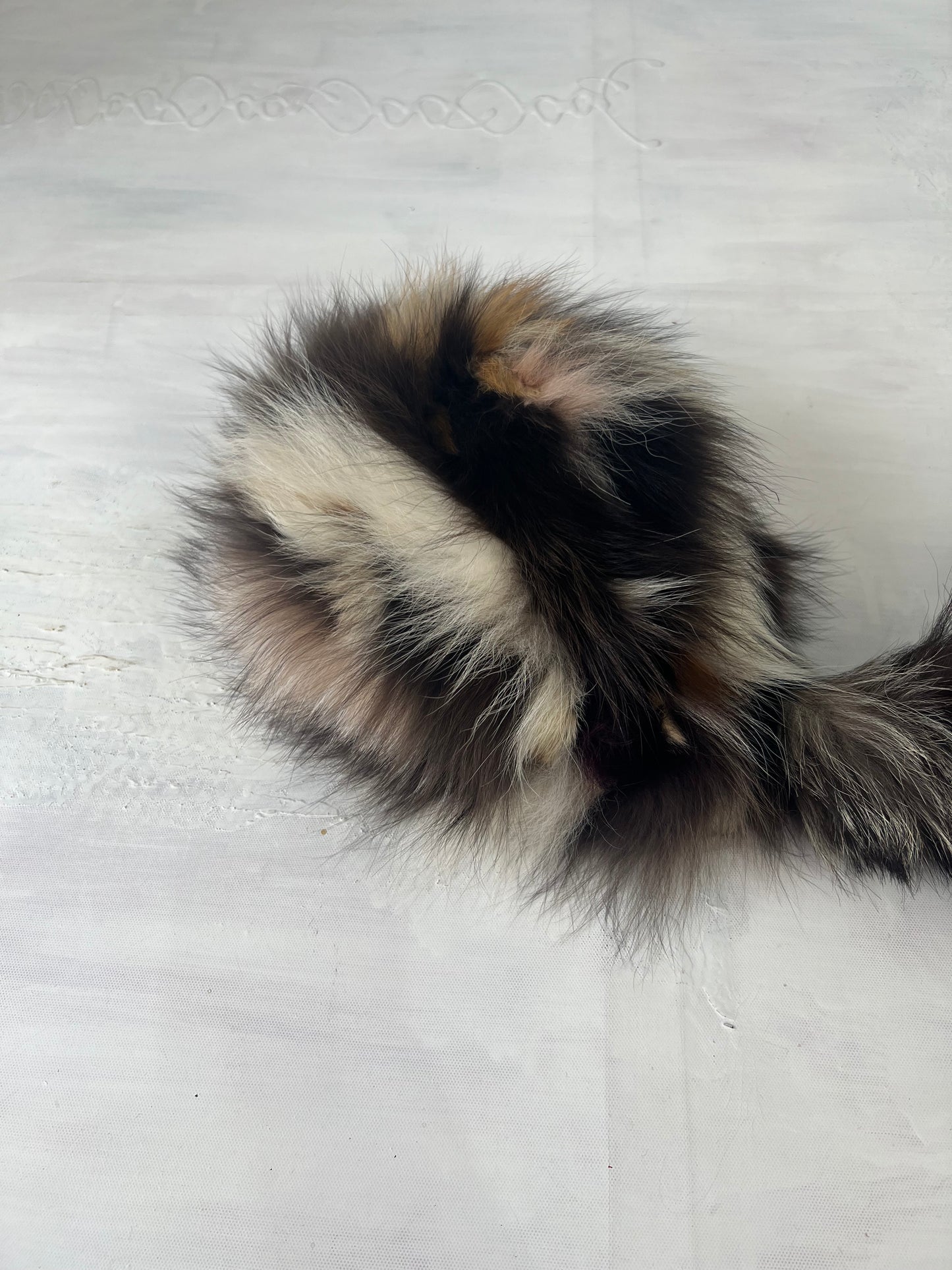 vintage edit fourteen | brown and white faux fur hat with tail