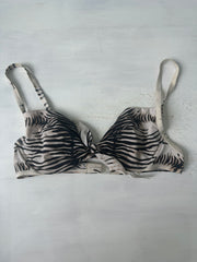 sailor drop | pequeño top de bikini de rayas negras y crema
