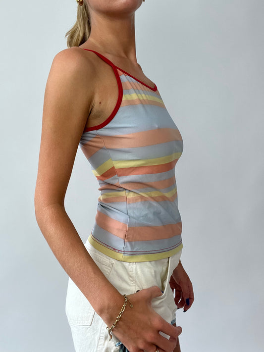 💻 FRUITY DROP | small blue and yellow stripy vest cami